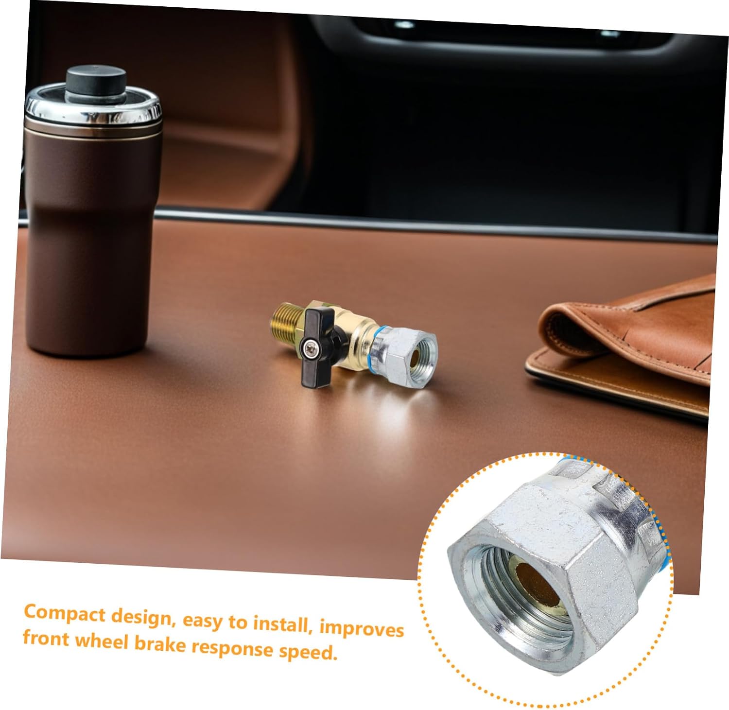 PRETYZOOM Truck Front Wheel Air Brake Cutoff Valve 18mm Thread High Strength Alloy Metal Valve Universal Heavy Duty Vehicle Air Brake System Replacement Part for Automotive Safety