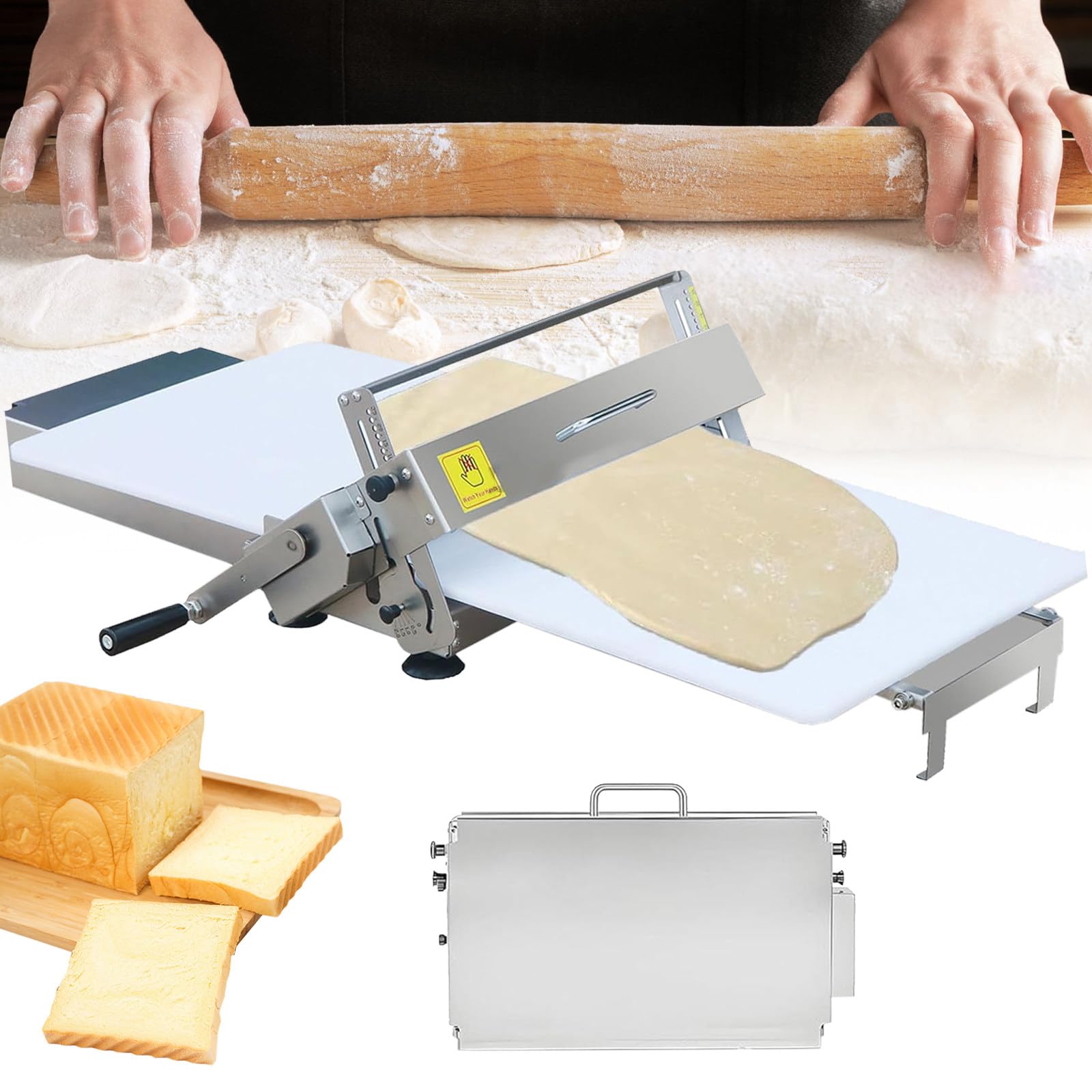 Macchina commerciale di Sheeter della pasta per spessore preciso in panetteria, pizza, croissant e applicazioni fatte in casa della pasta