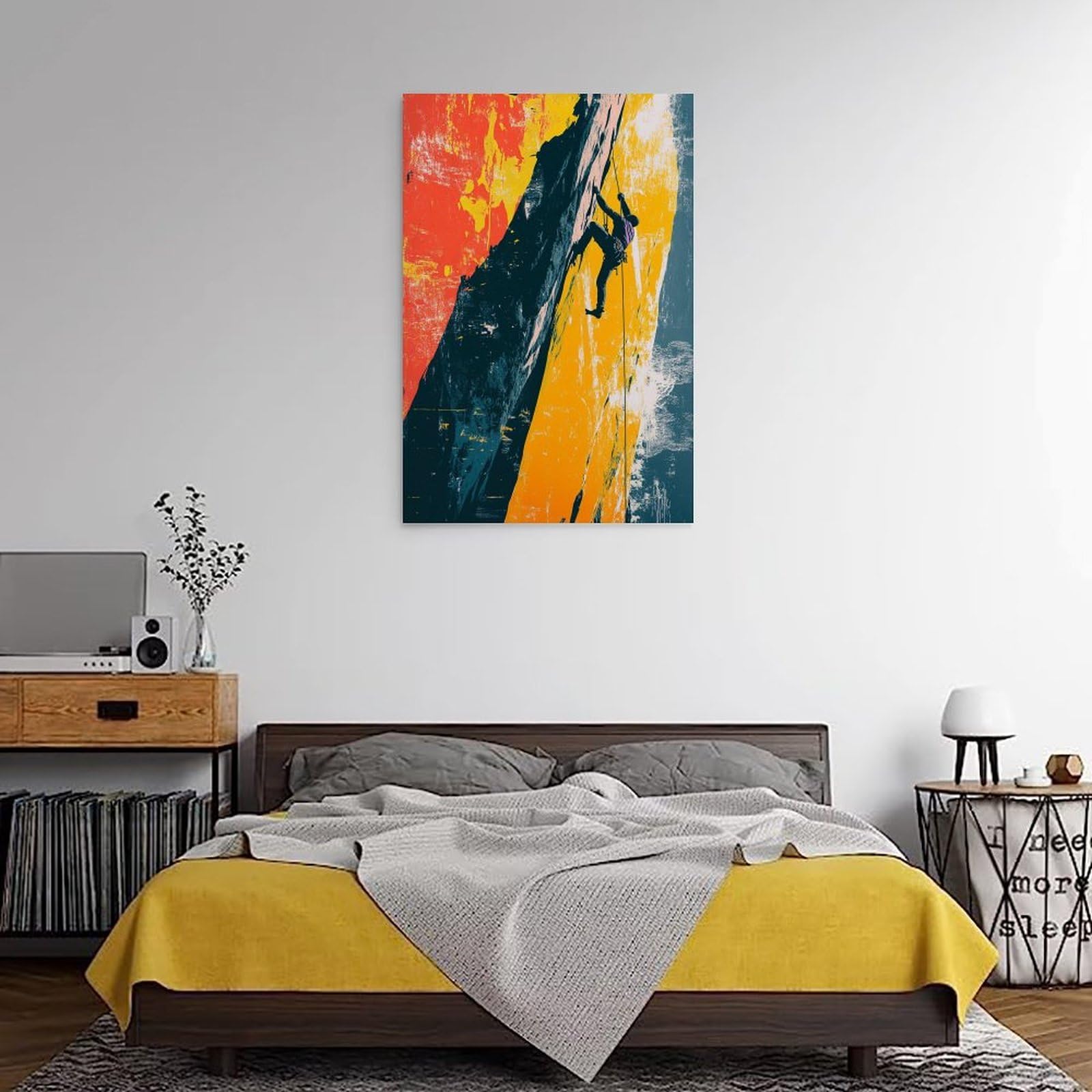 XHBKJA Minimalistischer Kunstdruck auf Leinwand, Pop-Art, Klettersport-Poster mit kräftigen Farben, moderne Familie für Wohnzimmer, Dekoration, Rahmen-Stil, 40 x 60 cm