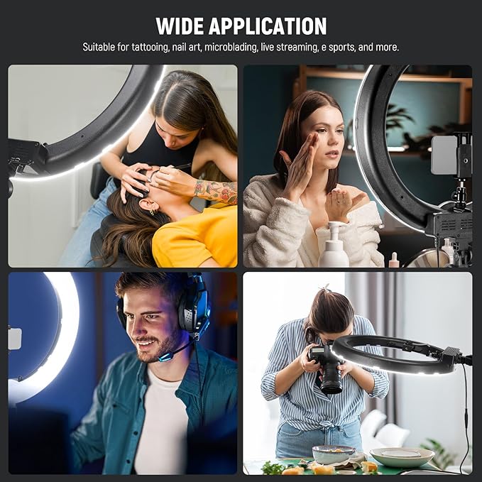 NEEWER Ring Light 18inch Kit - Professional LED lighting setup for content creation and video production