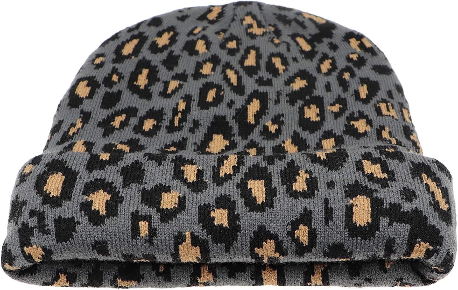 Newfancy Women Men Winter Hats Leopard Print Cuffed Beanie Double Layers Thick Knitted Soft Warm Slouchy Skull Ski Cap - Image 4