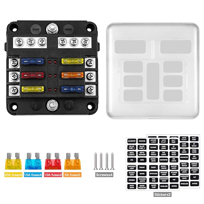 Buy Soyond 6Way Marine Fuse Block, Waterproof Fuse Box with LED