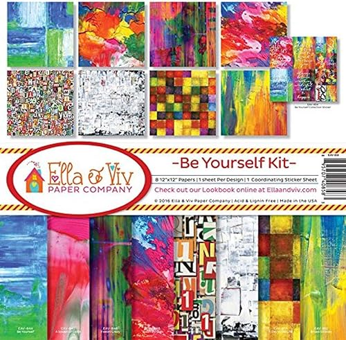 Ella & Viv by Reminisce EAV-858 Ella & Viv Be Yourself - Kit de colección de álbumes de recortes, 12 x 12 pulgadas