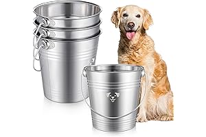 4-Quart Stainless Steel Water Buckets for Dogs