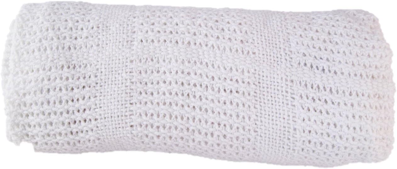 Baby Cellular Cotton Blanket for Moses Basket, Crib, Pram White