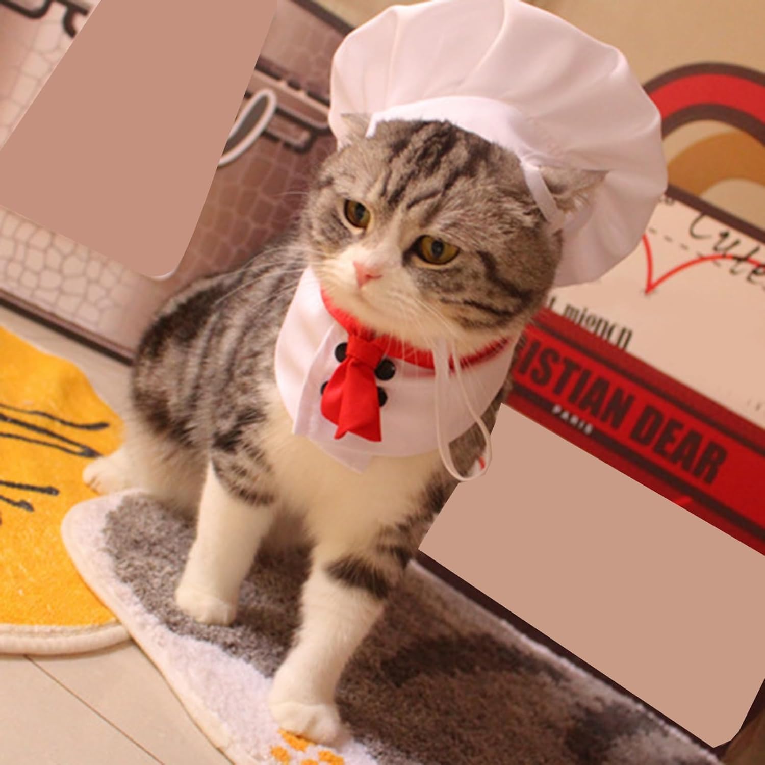 1Set White Pet Hat Soft Dog Costumes Chef Appearance Pet Clothing Supplies Apparel Accessories - Image 4