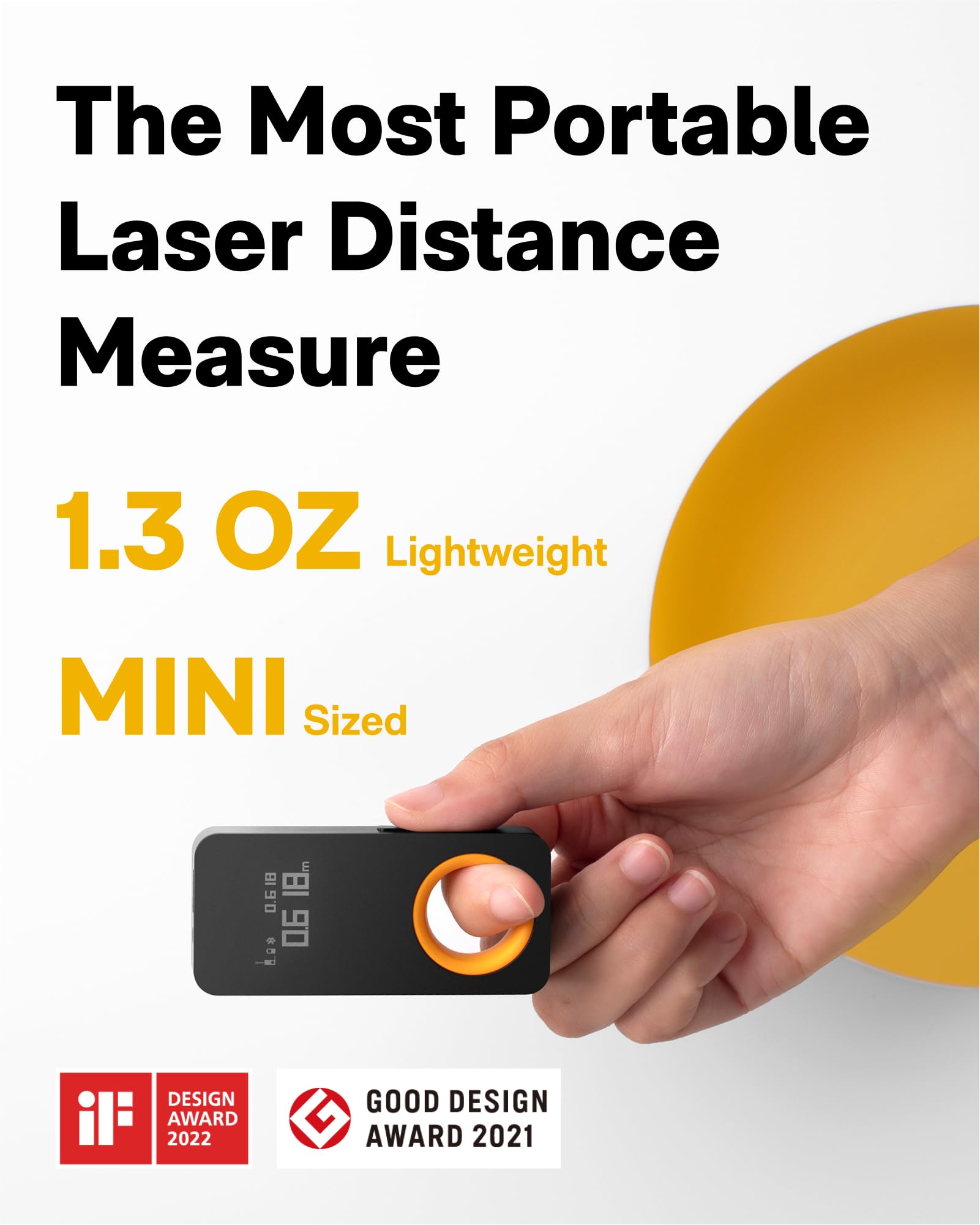 HOTO Pocket-Size Laser Measuring Tool, EDC Gadget Birthday Gift for Men Dad