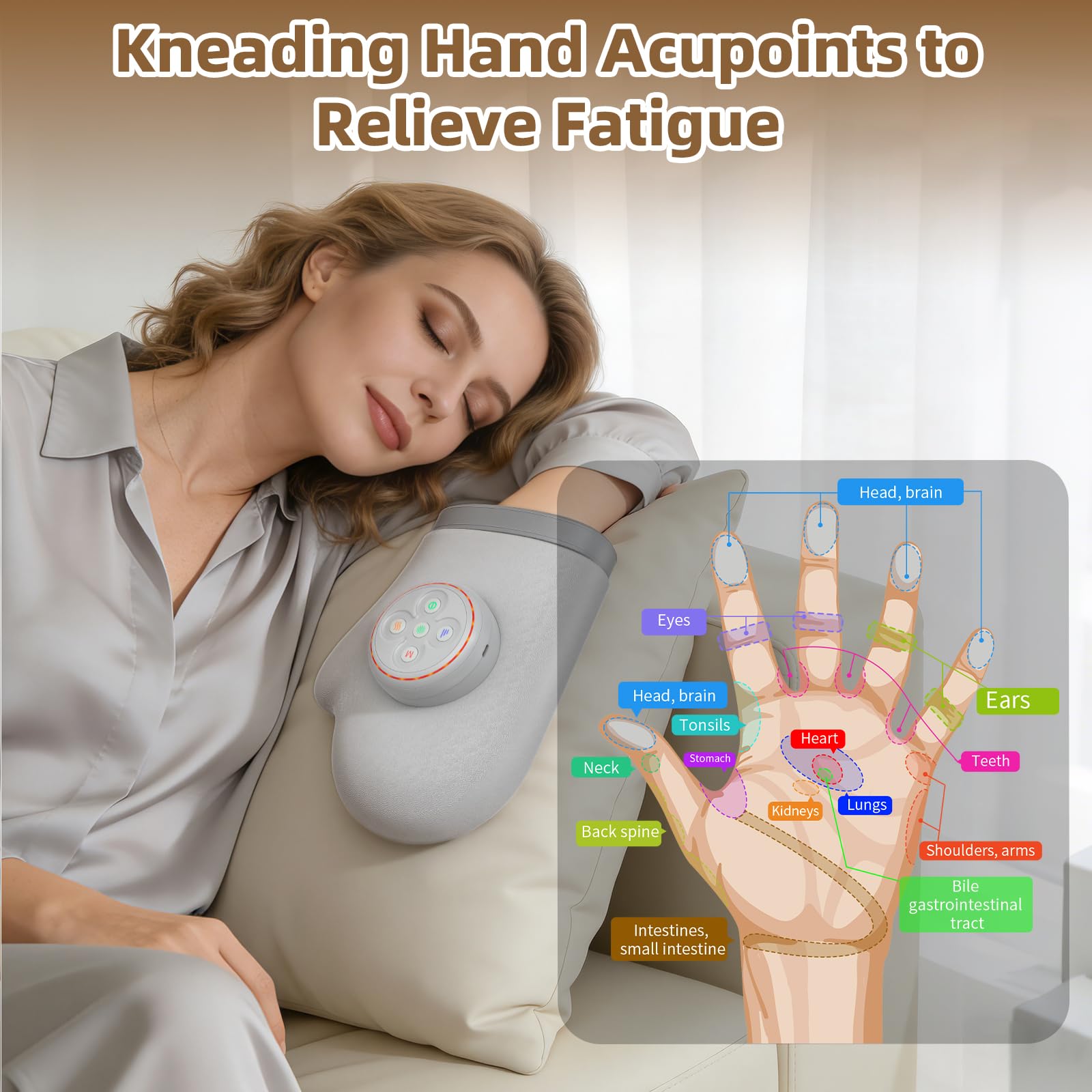 Masseur De Main, Chauffage Pressothérapie 3 Modes & 5 Intensités | Appareil De Massage Portable, Soulage Arthrose & Syndrome Du Canal Carpien, Parfait Cadeau