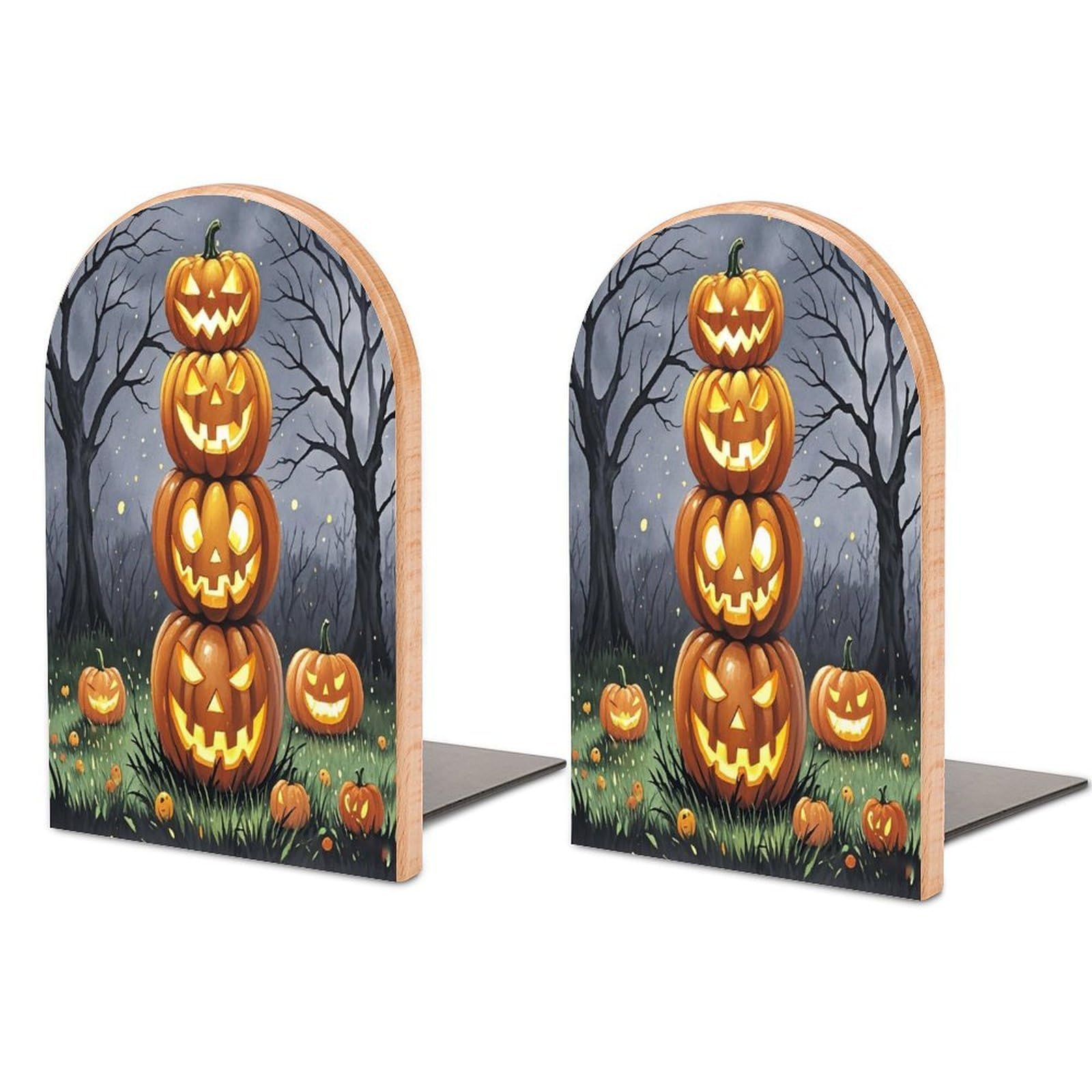 Pumpkin Pumpkin Pumpkin Bookend for Shelves Unique Book End Sturdy Books Holder Heavy Duty Wooden Bookends Support Non-Slip Book Organizers Decorative Modern Bookend Holder for Home