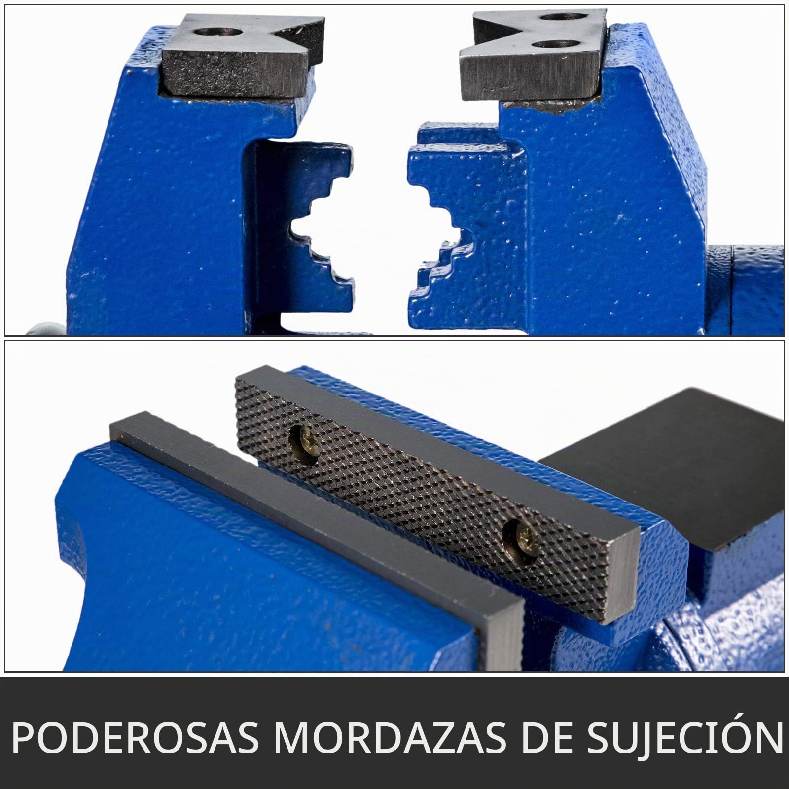 VEVOR Multifuncional Banco de Cabeza Giratoria de 360° 30KN Fuerza de agarre 3000KG para Procesamiento de Máquina y de Vicio de 6 Pulgadas con Base y Herramienta Tornillo de Banco, Industrial