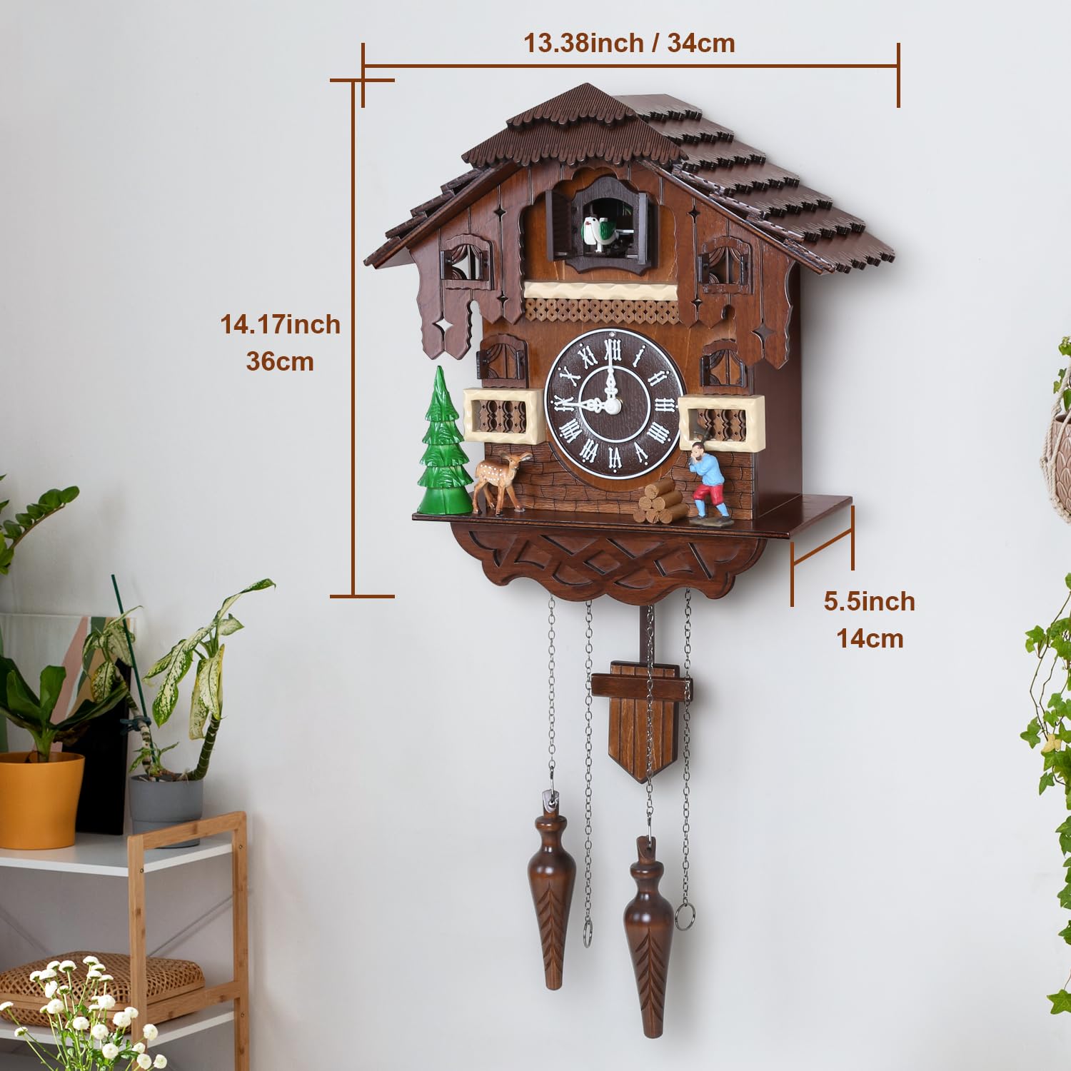 愛知時計電気の振り子時計 Cuckoo Clock ブラウン Amazon.com: Kendal Cuckoo Clock Large Vintage Wall Clock