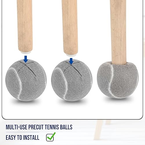 Miniatura 4 de Macarrie 40 pelotas de tenis para patas de muebles y protección del suelo, pelotas de tenis precortadas para sillas, pelotas de tenis, sillas de