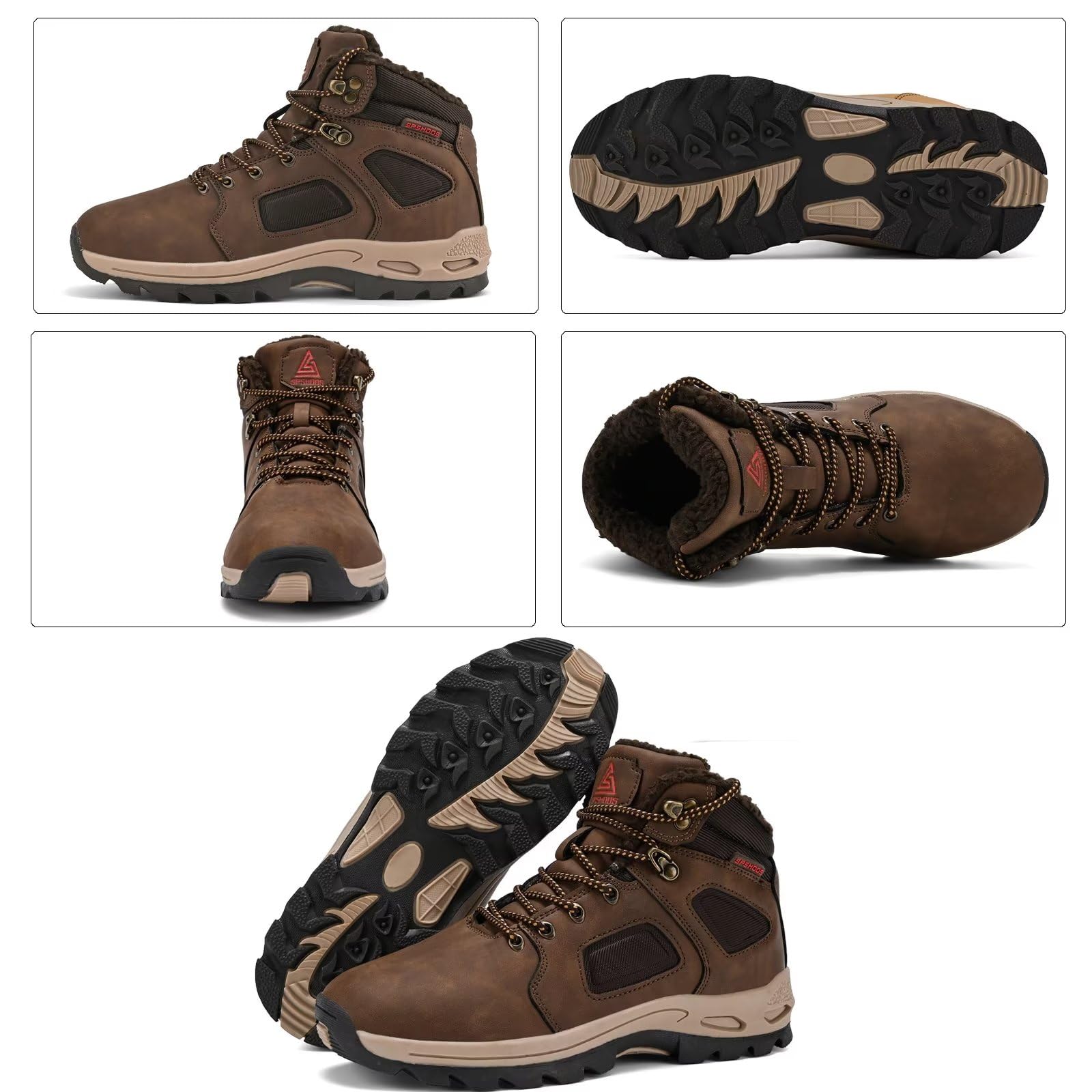 Bottes de Neige Homme Snow Boots Hiver Bottes de Randonnée Impermeable Trekking Chaudes Chaussures