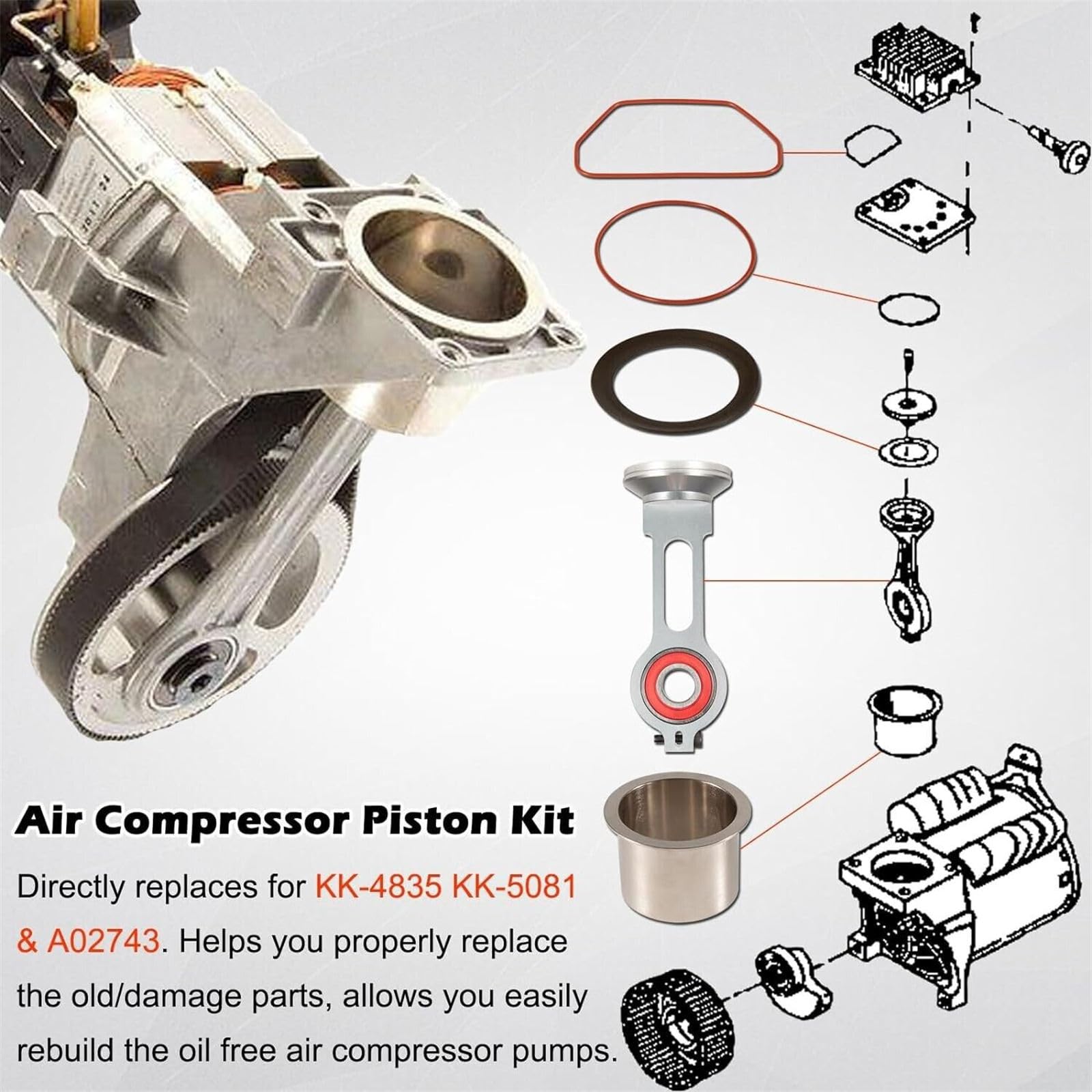 KK-4835 KK-5081 A02743 Olio per compressore d'aria Frees per 919.152931 919.155730 919.166330 919-165310 919-165330