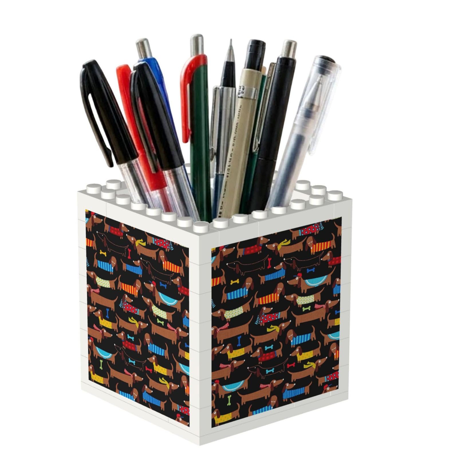 Poadnly Dachshund, Pen Pot Pencil Holder for Office Home School, Compact Desk Organiser for Office Stationery