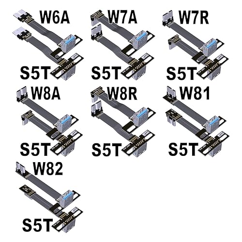 Miniatura 4 de ADT-Link - Cable USB A hembra a micro B macho, plano, flexible, hacia arriba y abajo, en ángulo izquierdo y derecho, USB 3.0 Micro B a tipo A (3.9