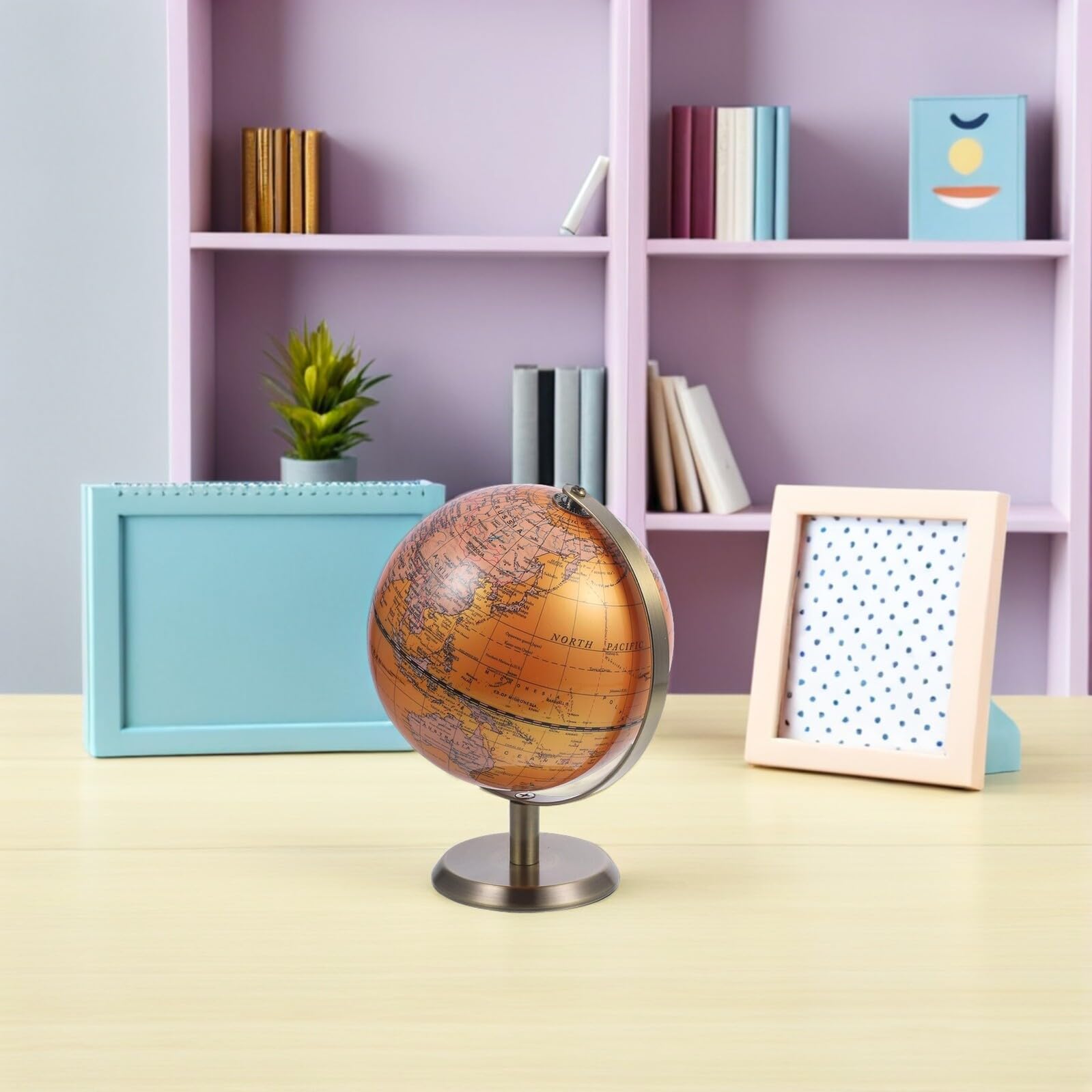 Homoyoyo Globo Terrestre Rotante Supporto Mappamondo per Ufficio e Scuola Esemplare Didattico di Geografia Decorazione per Scrivania e Casa