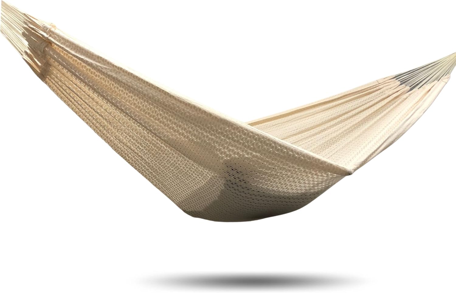Handwoven Mayan Hammock La Casa de la Hamaca - 100% Cotton Indoor & Outdoor Use Premium Artisan Craft from Mexico (Beige, X-Large)
