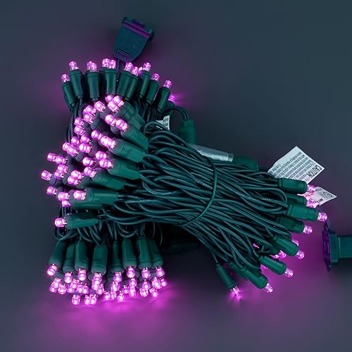 Miniatura 3 de YULETIME Luces LED de Navidad rosas de una pieza de 0.197 in, total de 48 pies, 140 unidades, 2 hebras, 24 pies, 70 unidades, impermeable, gran