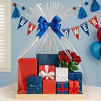 Vista 4 de Morepack Bolsas de celofán extra grandes para cestas de regalo de 50 x 60 pulgadas, bolsas de celofán transparente grandes jumbo, 5 piezas