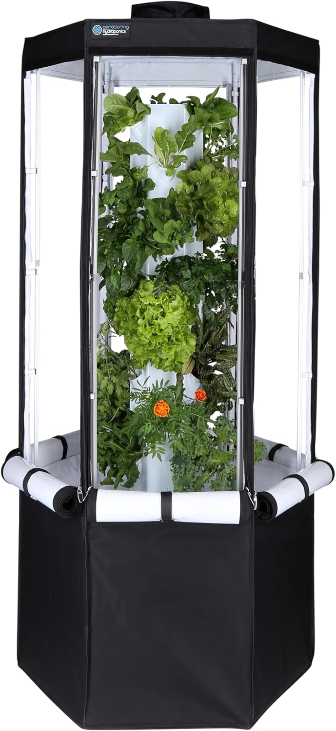 Indoor Hydroponic Growing System 2.0 – Grow 27 Lettuce, Vegetable, Herb & Fruiting Plants | Includes Grow Tent, 150W LED Grow Lights, Fan & Wheels for Indoor Gardening