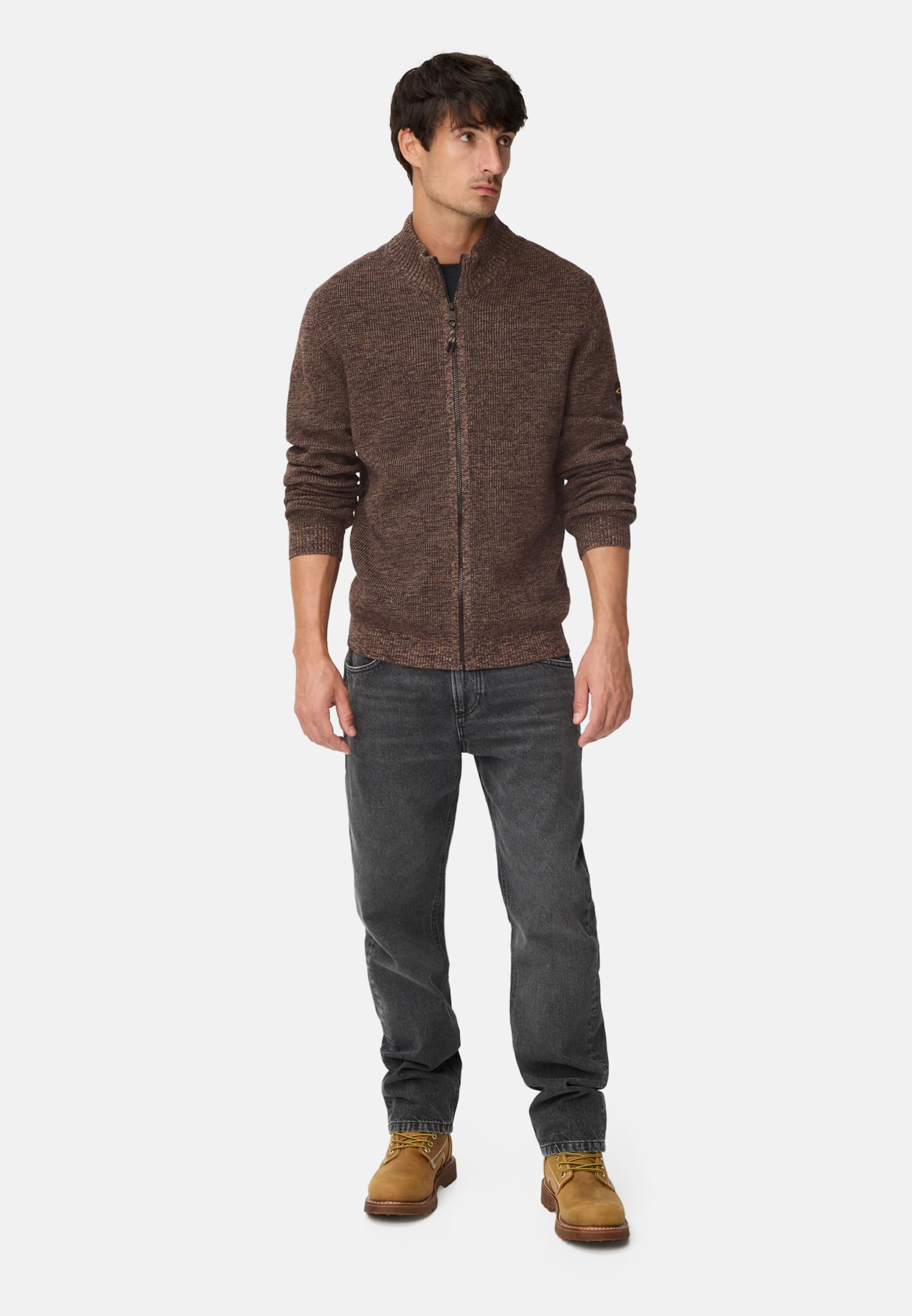 camel active Herren Strickjacke aus einem Soften Baumwollmix