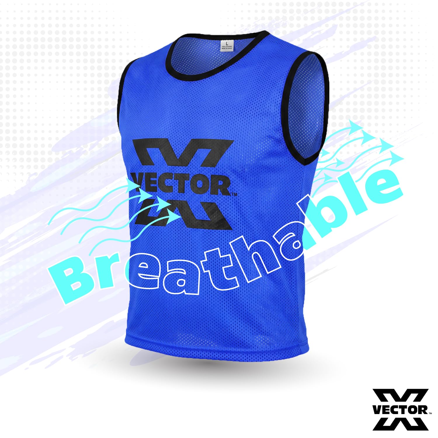 Vector X Training Bibs for Football Soccer Basketball Volleyball for Track and Field Play (M, BLUE, 6) 1