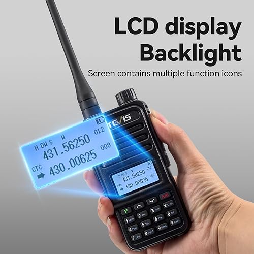 Miniatura 2 de Retevis RT85 Walkie Talkies de largo alcance, doble banda, 200 canales de alta potencia, radios de 2 vías, control remoto DTMF aturdimiento ANI