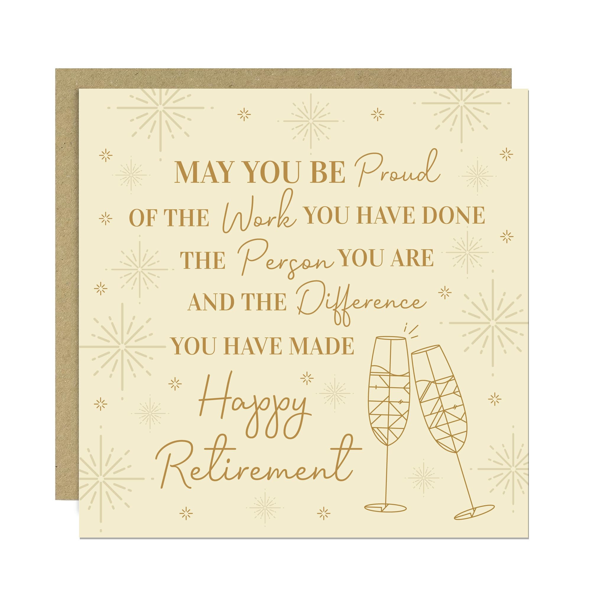 RED OCEAN Happy Retirement Card 145x145mm With Kraft Envelope Retirement Cards For Friend Colleague Teacher Congratulations Retired Greetings Cards