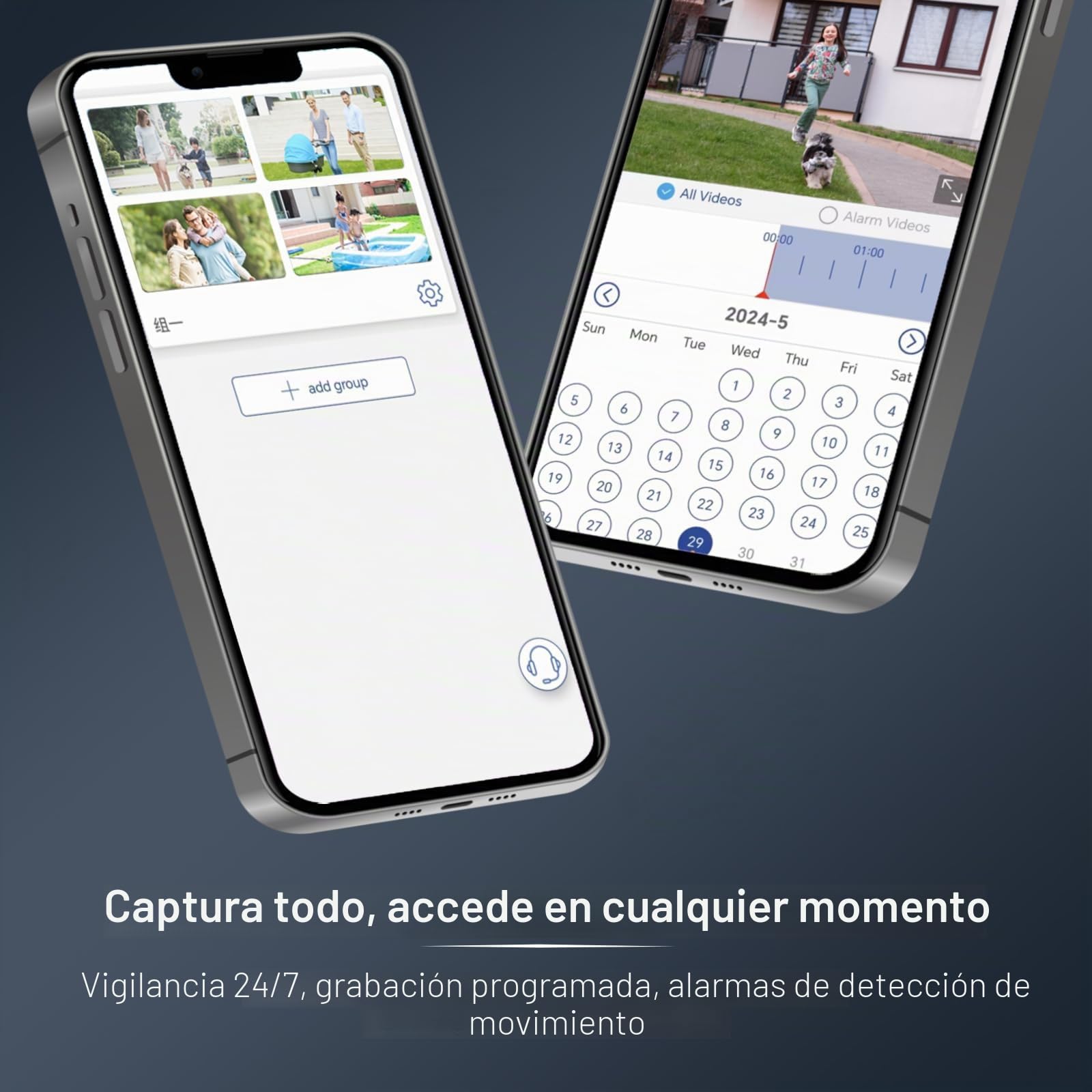 Ctronics 5MP Cámara de vigilancia WiFi Exterior Cámara IP PTZ | Visión Nocturna Color 25 M 2560 X1920P Detección Humana Seguimiento automático 355 ° Pan 90 ° Tilt Audio Bidireccional IP66