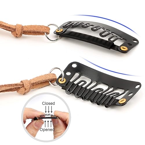 Miniatura 6 de 6 pinzas para el pelo de plumas, extensiones de cabello bohemias hechas a mano con peine de clip, horquilla hippie bohemia, pluma, cuerda de cáñamo,