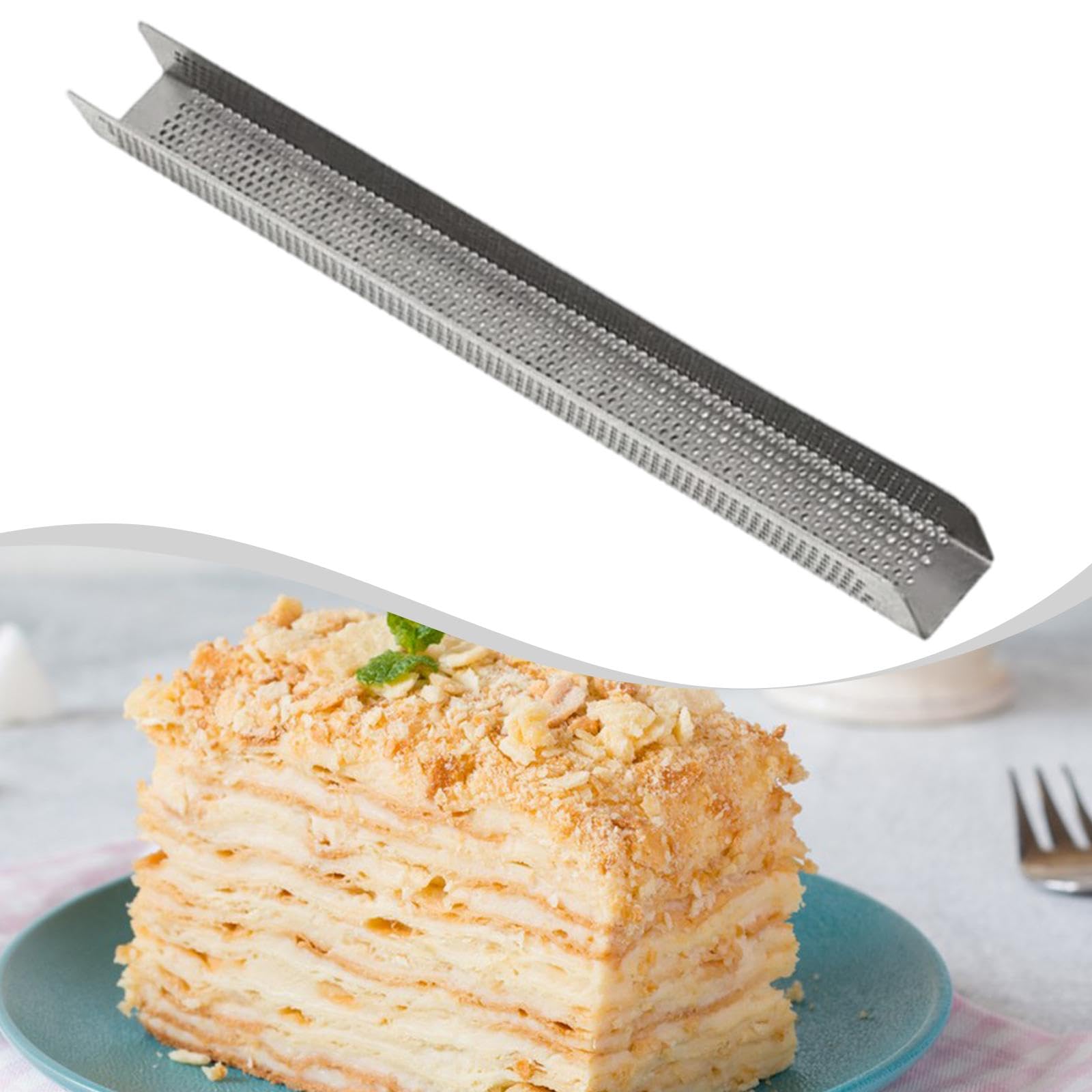 Stampo per Biscotti Antiaderente in Acciaio Inox a Forma di Teglia per Torta Perforata a Forma di Pasta, Resistente E Adatto, 25 Cm X 2 Cm X 2 Cm