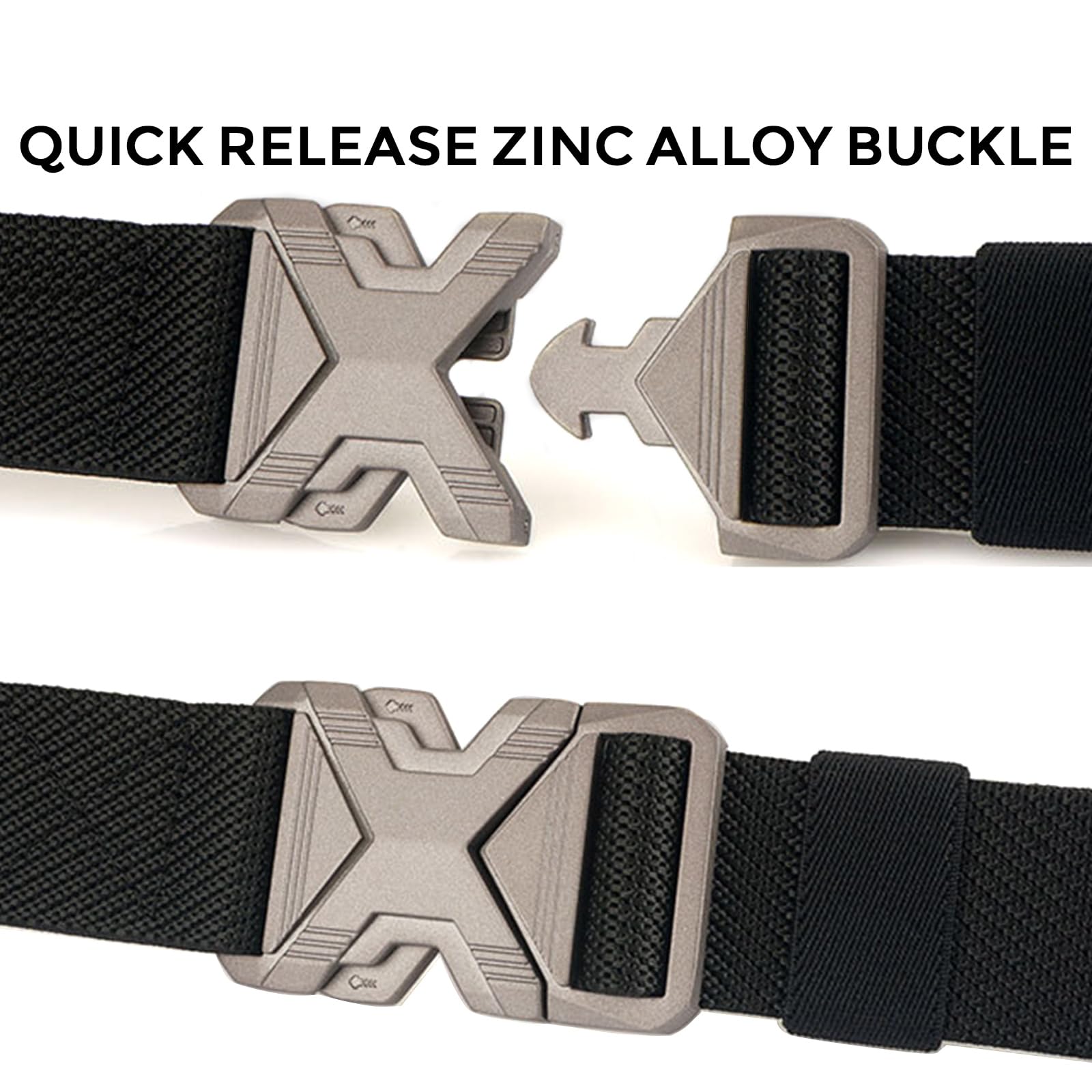 Taktischer Herren-Gürtel, 3,4 cm breit, dehnbar, elastisches Gurtband, Militär-Stil, Golfgürtel