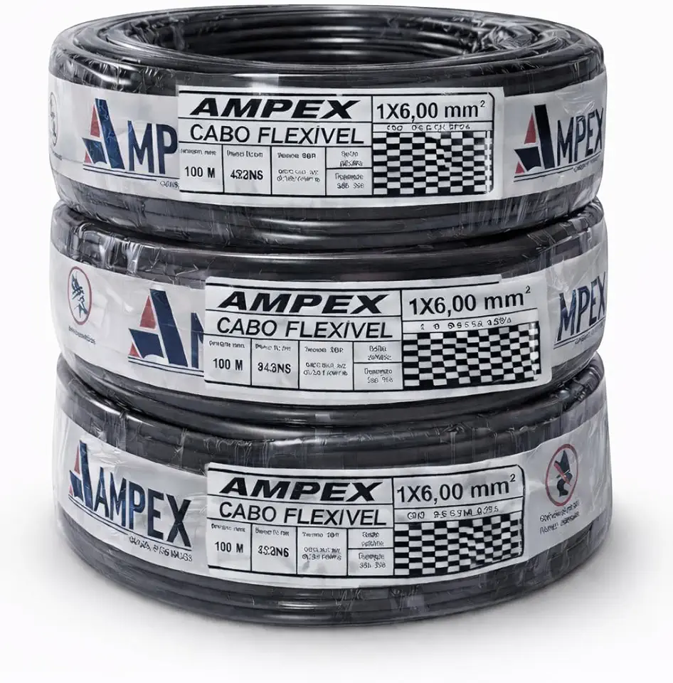 X EXTREME Fio Elétrico 2,5mm, 100 Metros, Azul/Vermelho/Preto/Amarelo, Cobre Puro com Isolamento PVC, para Instalações Residenciais e Comerciais, Alta Resistência (PRETO)