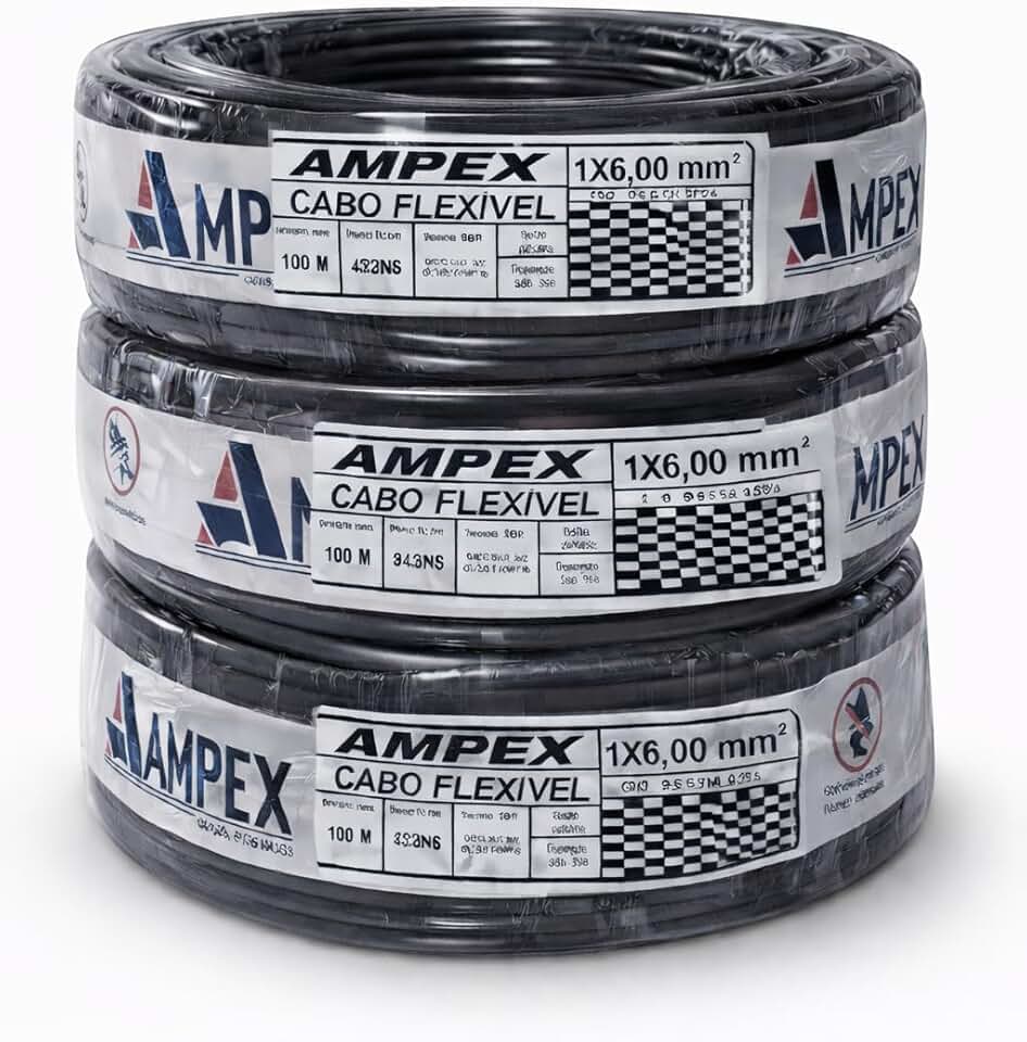 X EXTREME Fio Elétrico 2,5mm, 100 Metros, Azul/Vermelho/Preto/Amarelo, Cobre Puro com Isolamento PVC, para Instalações Residenciais e Comerciais, Alta Resistência (PRETO)