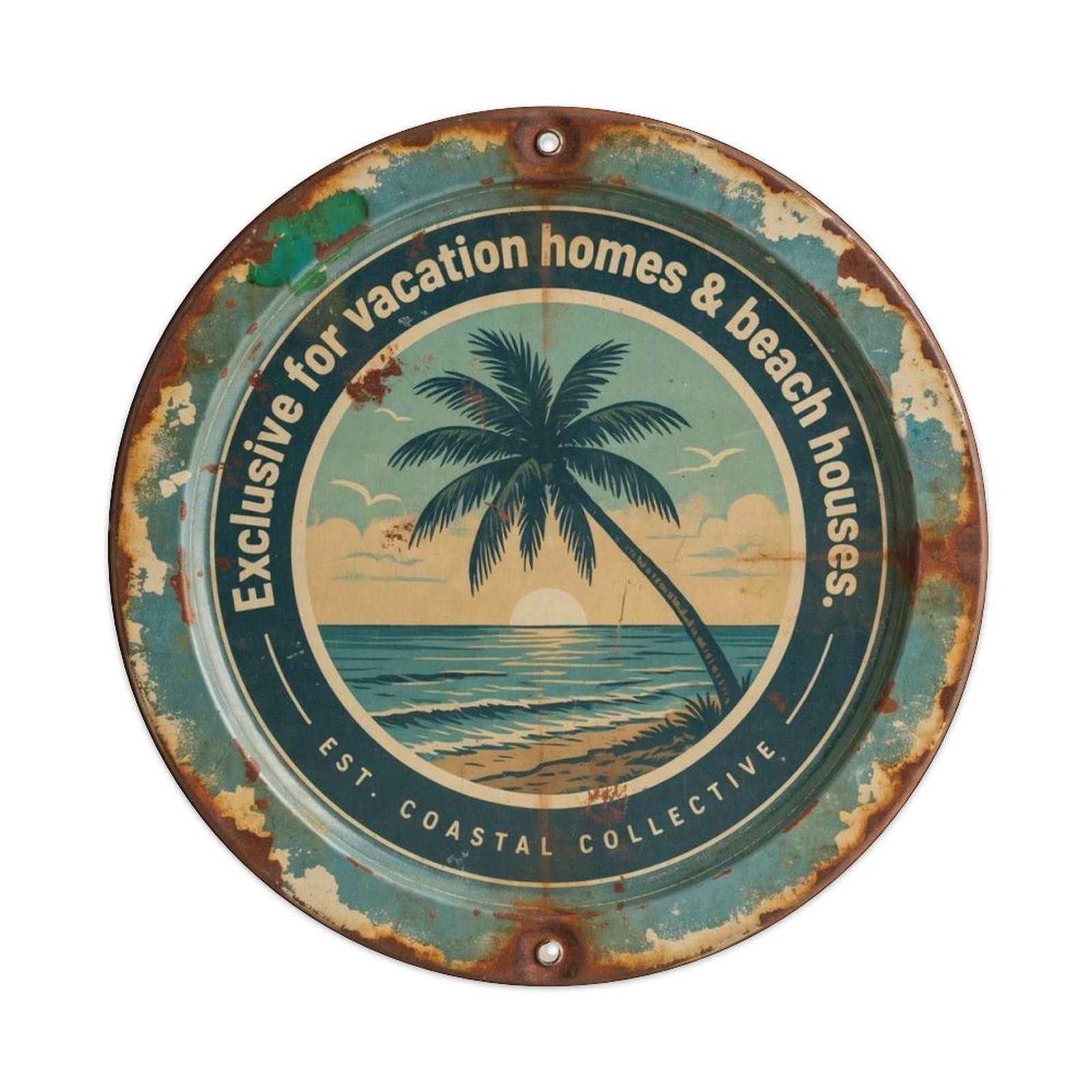 Retro-Beach-Decor Metal Tin Sign Plaque
