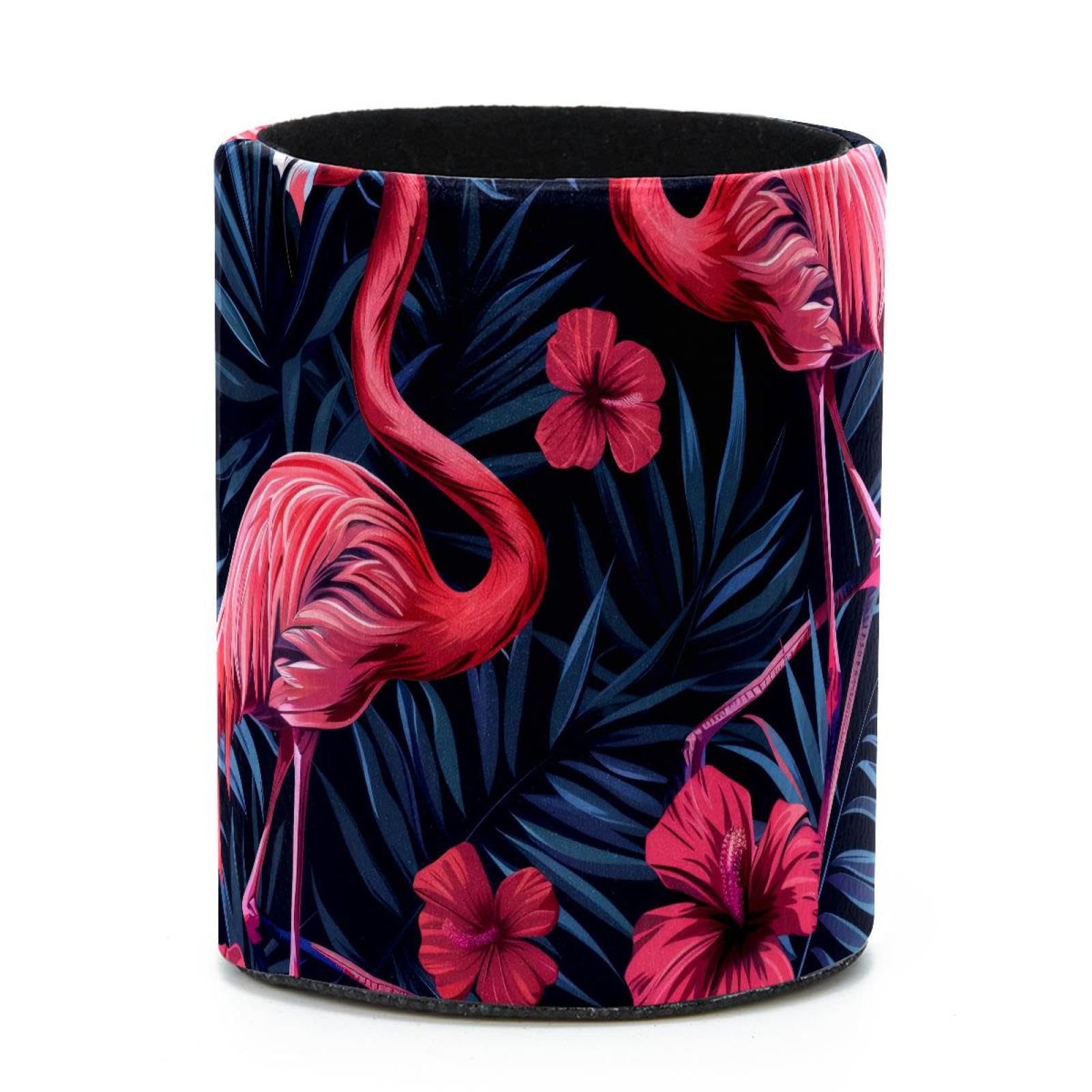 VAPOKF Round Pencil Holders for Desk, Flamingo Pen Holders Pen Pot Makeup Brushes Storage Desktop Stationery Supplies Organiser for Home Office