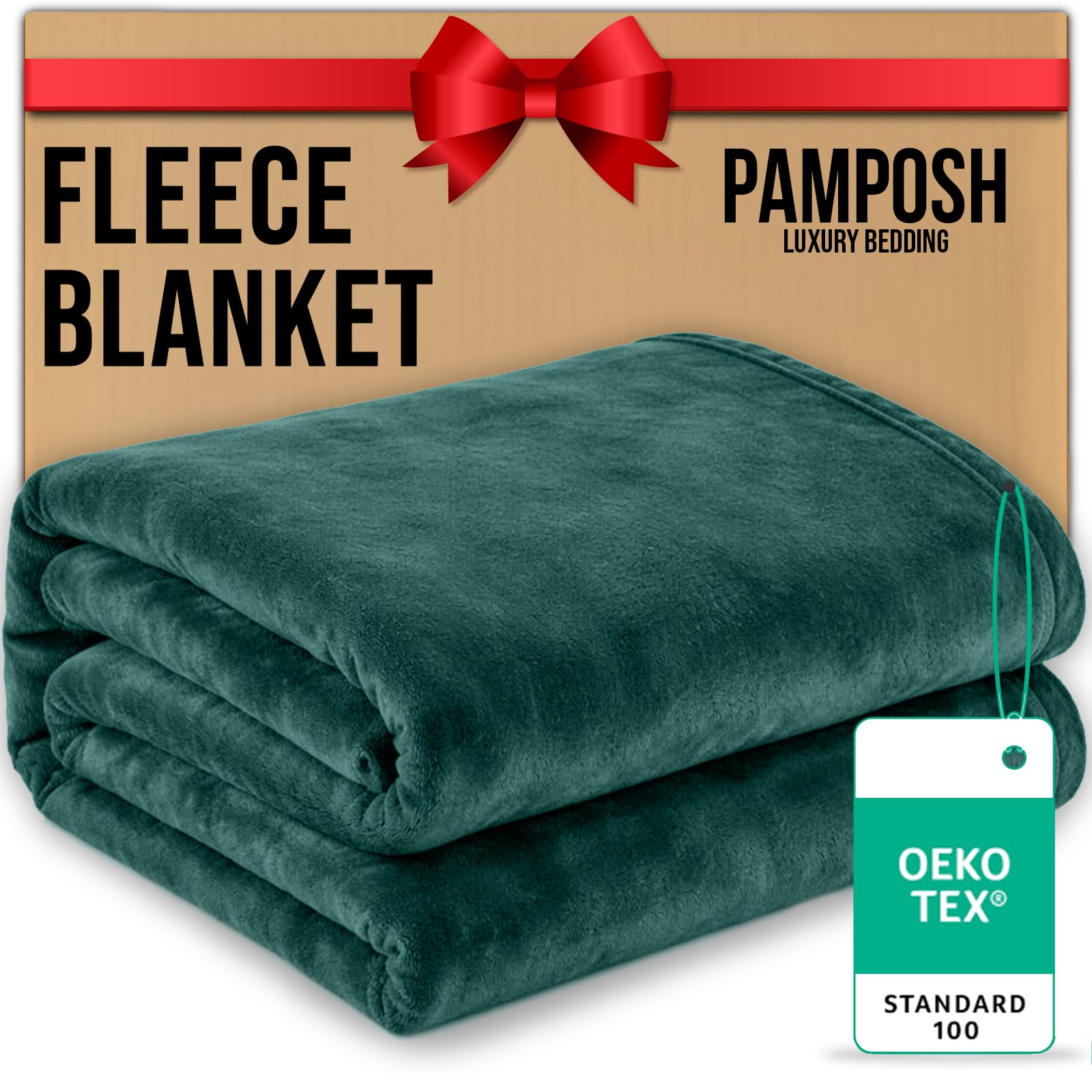 Pamposh Flannel Fleece Single Throw Blankets - Microfiber Solid Blankets for Bed and Couch - Ultrasoft Lightweight Plush Fleece Blanket Single Size for Camping and Travel