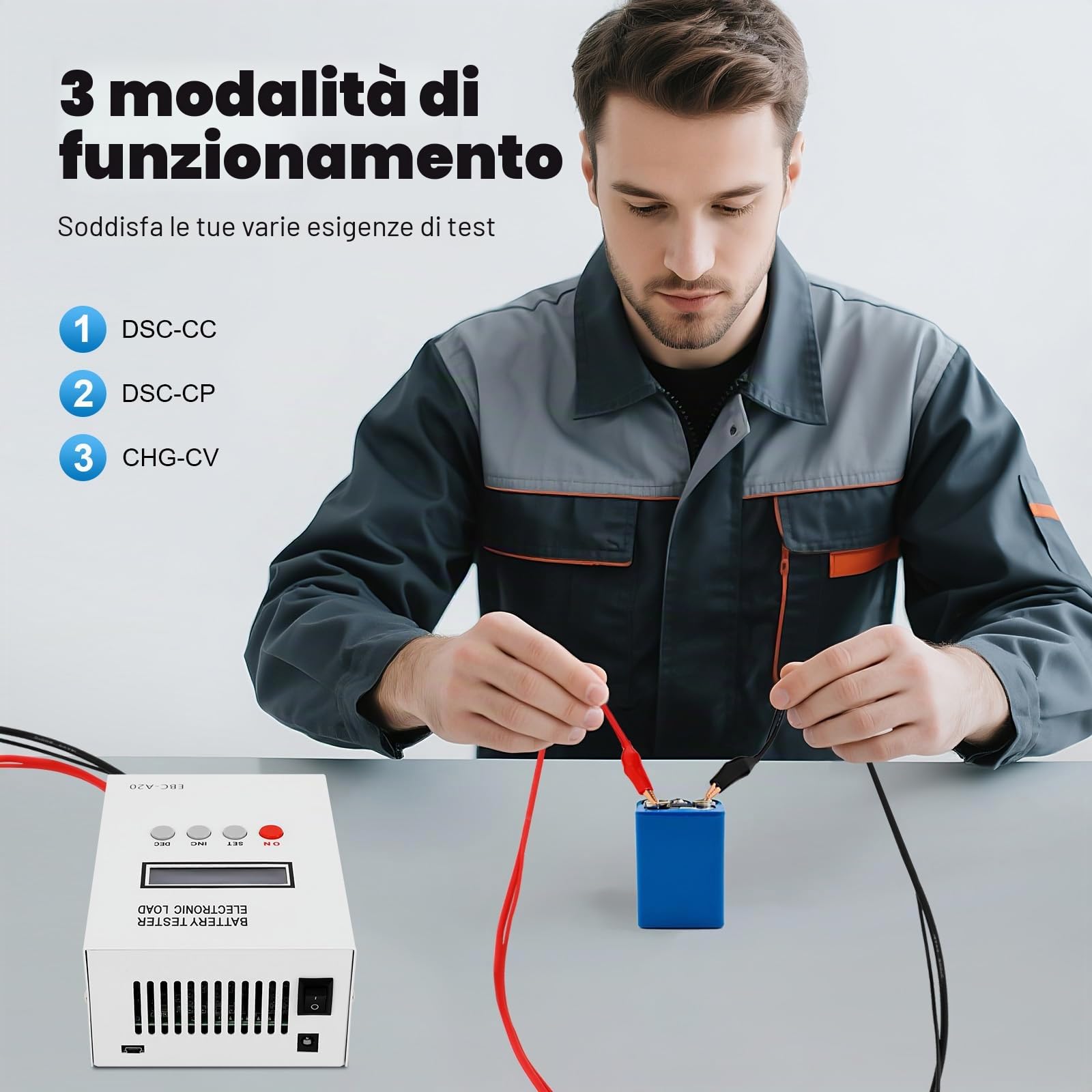 EBC-A20 - Tester per batteria al litio/piombo-acido, LCD, 5A, ricarica 20 A, scarico