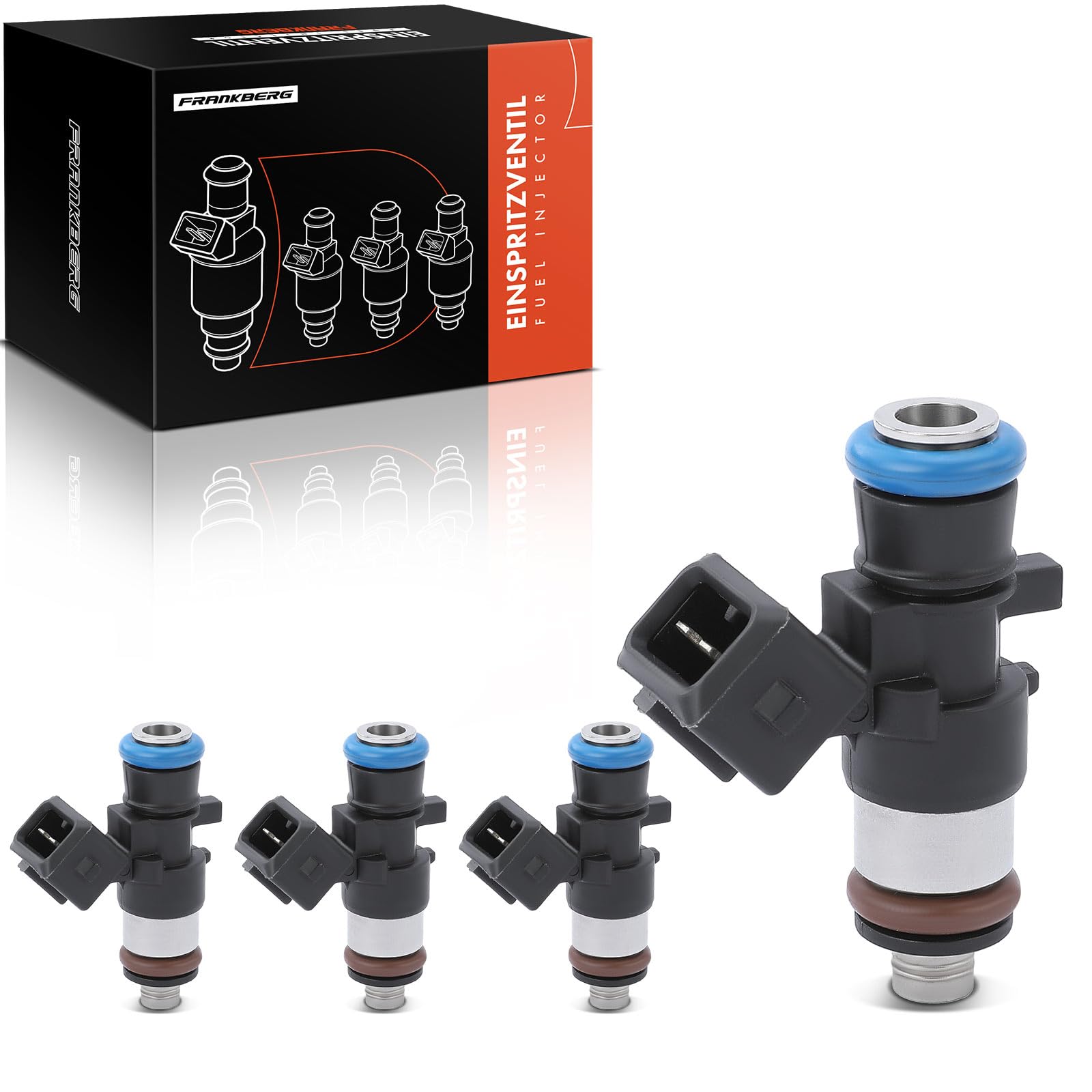 Frankberg 4 injecteurs de carburant 0280158046 | Compatible avec: K.a.n.g.o.o KC0/1, Twingo II CN0, Clio IV Grandtour KH, Logan MCV II, S.a.n.d.e.r.o BS, Twingo I C06
