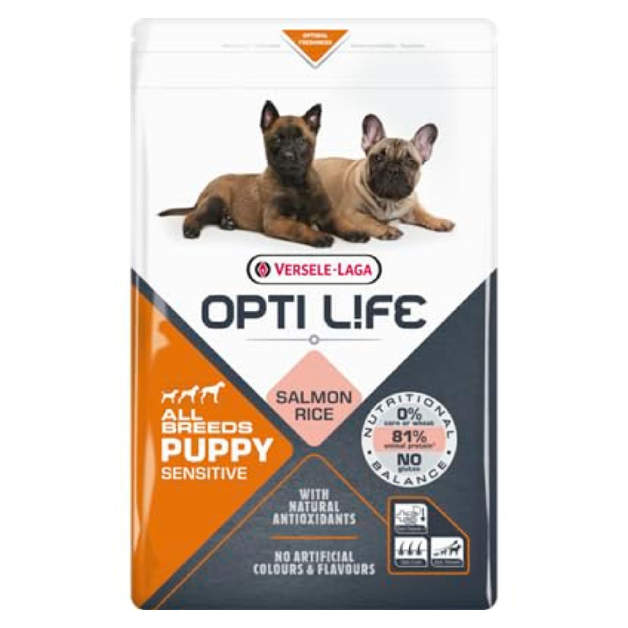 Opti Life Puppy Sensitives - Croquettes monoprotéiques au Saumon pour Chiots de Toutes Tailles 2,5 kg