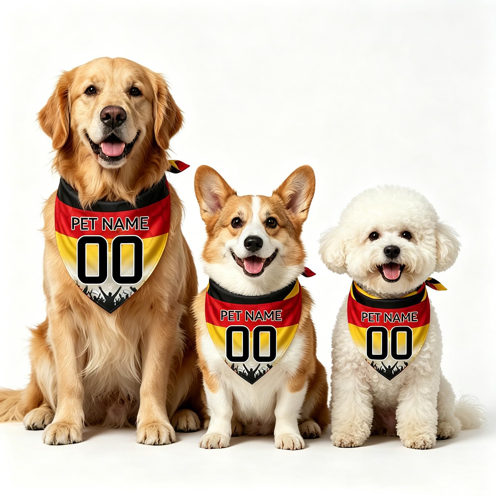 Personalised Dog Bandana with Name Number, Custom Dogs Bandana Football Dog Bandanas for Large Medium Small Dogs Puppy Cat Pet Scarf Birthday Present