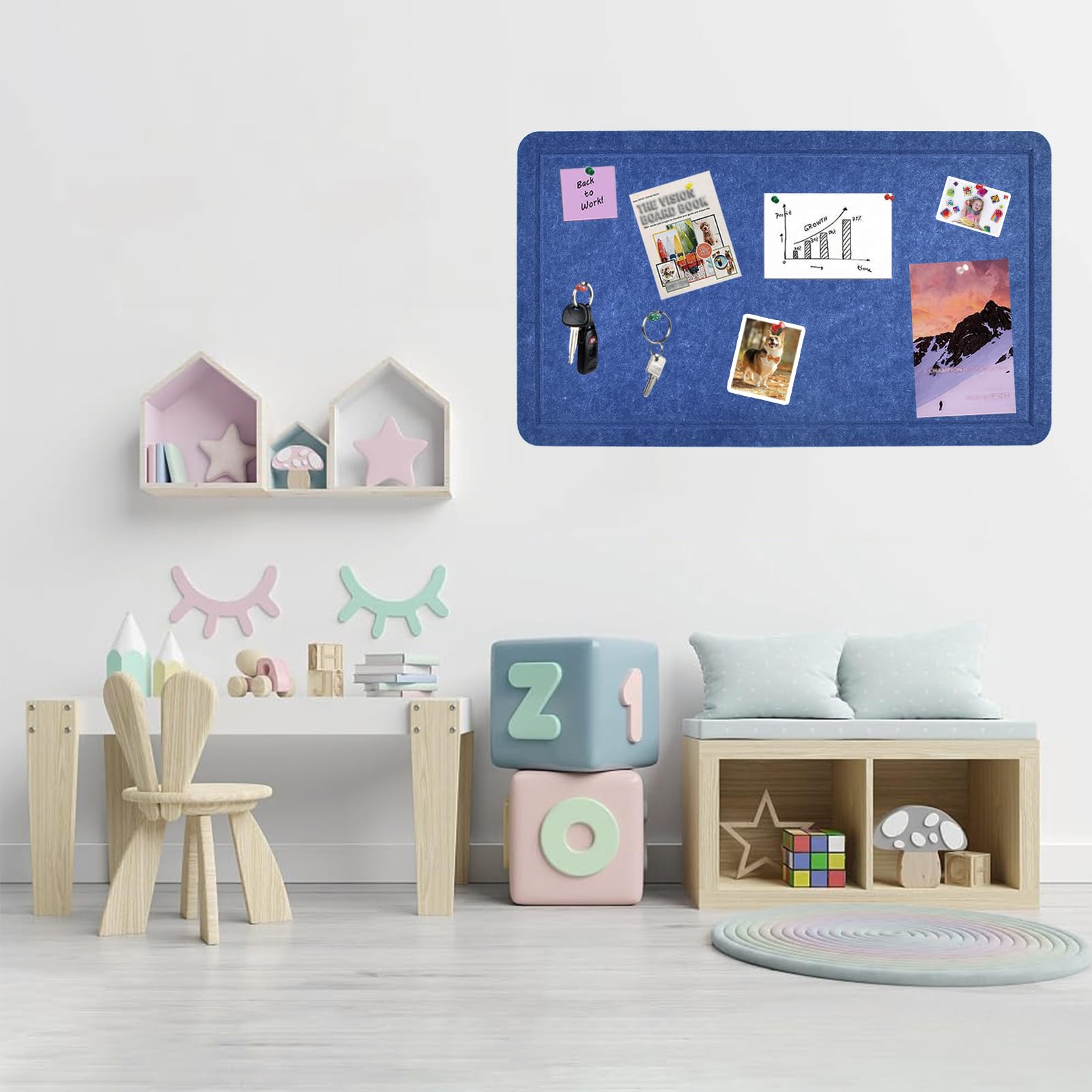 Vuzvuv Pinnwand aus Kork, groß, 71,1 x 40,6 cm, für Wand, Büro