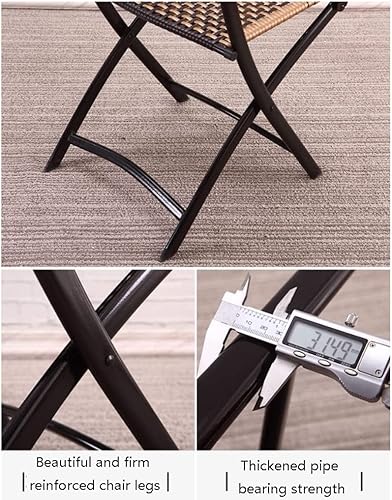 Miniatura 3 de TIANYIA Cool and Breathable Folding Chair Hand-Woven Backrest Chairs Balcony Rattan Chair Imitation Rattan Cushion Leisure Curved