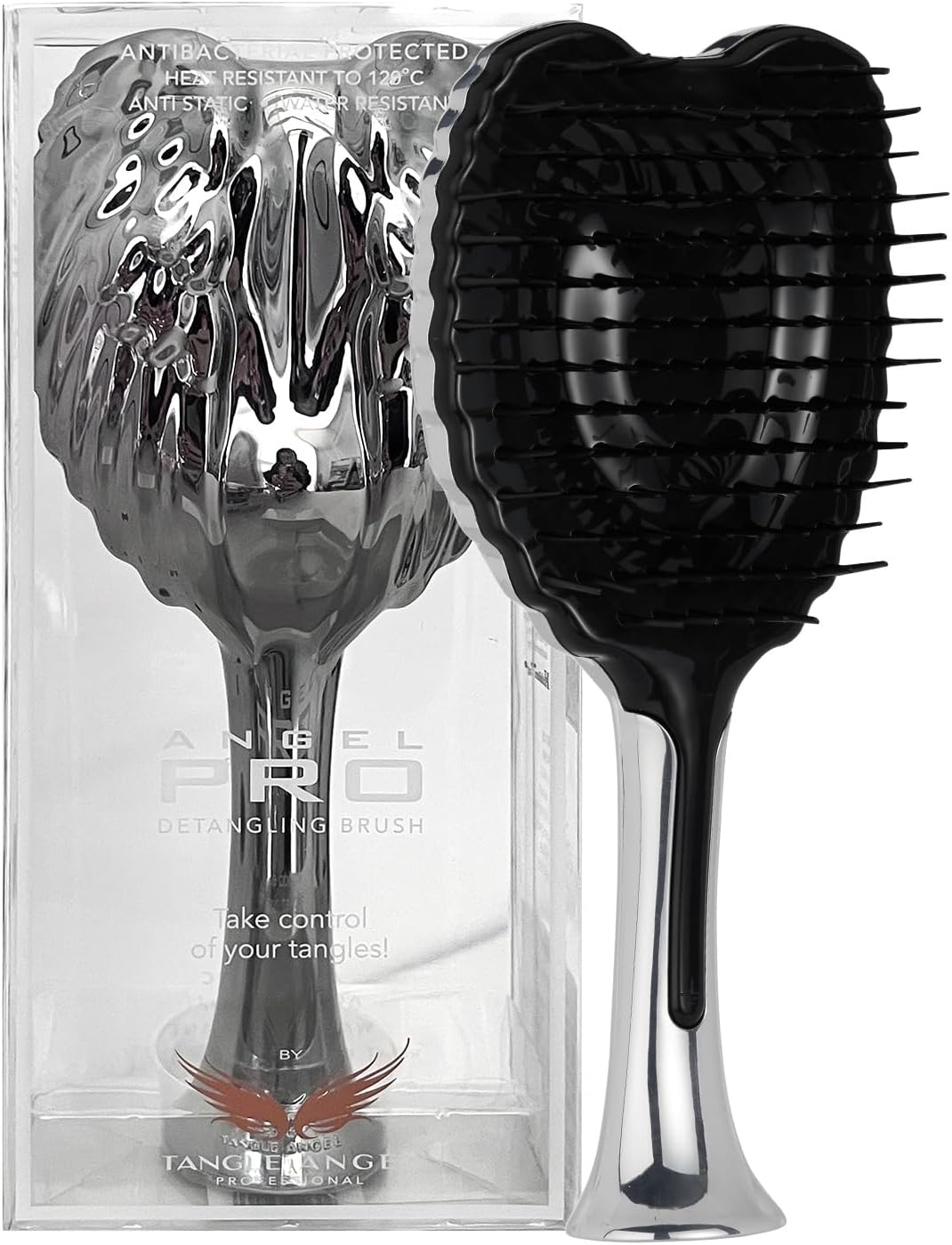 Tangle Angel Detangling Hair Brush - Anti Static Tangle Taming Brush with Soft Bristles - Heat & Water Resistant Pro Detangler Hairbrushes for Women for Fine, Thick, Wavy, & Curly Hair - Rose Gold