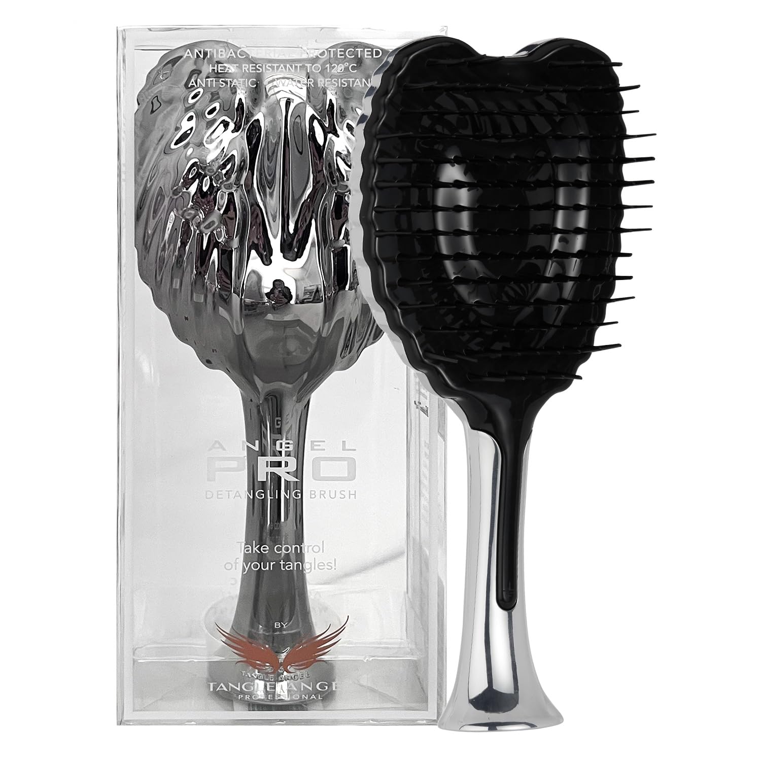 Tangle Angel PRO Series Hair Brush Titanium Chrome