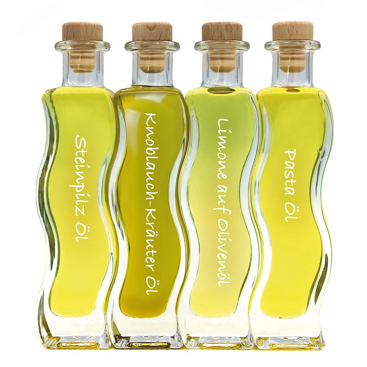 Geschenkset BOX & Probierset | 4 x 100ml Öl | Mann und Frau | Steinpilz Öl - Olivenöl Limone - Knoblauch-Kräuter Öl - Pasta Öl | Feinkost Set …