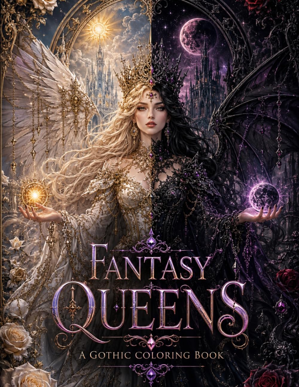 Fantasy Queens Coloring Book: Enchanting Royal Women, Magical Realms, and Fantasy-Inspired Designs