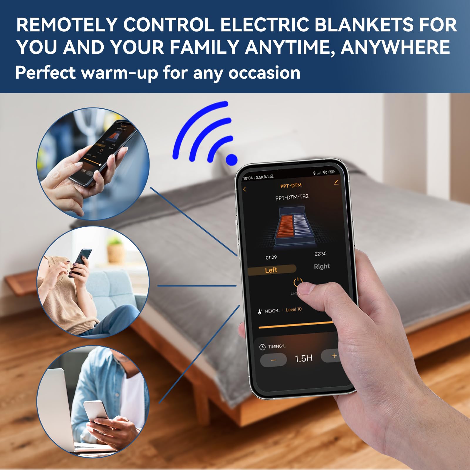 Amazon.com: PiPiMAMA WiFi Electric Blanket Twin Size 62“x84” Connected  Temperature Warm Thermal - 10 Heating Levels u0026 12 Hours Auto Off, Singel  Controller, App, and Voice Assistant Machine Washable : Home u0026 Kitchen
