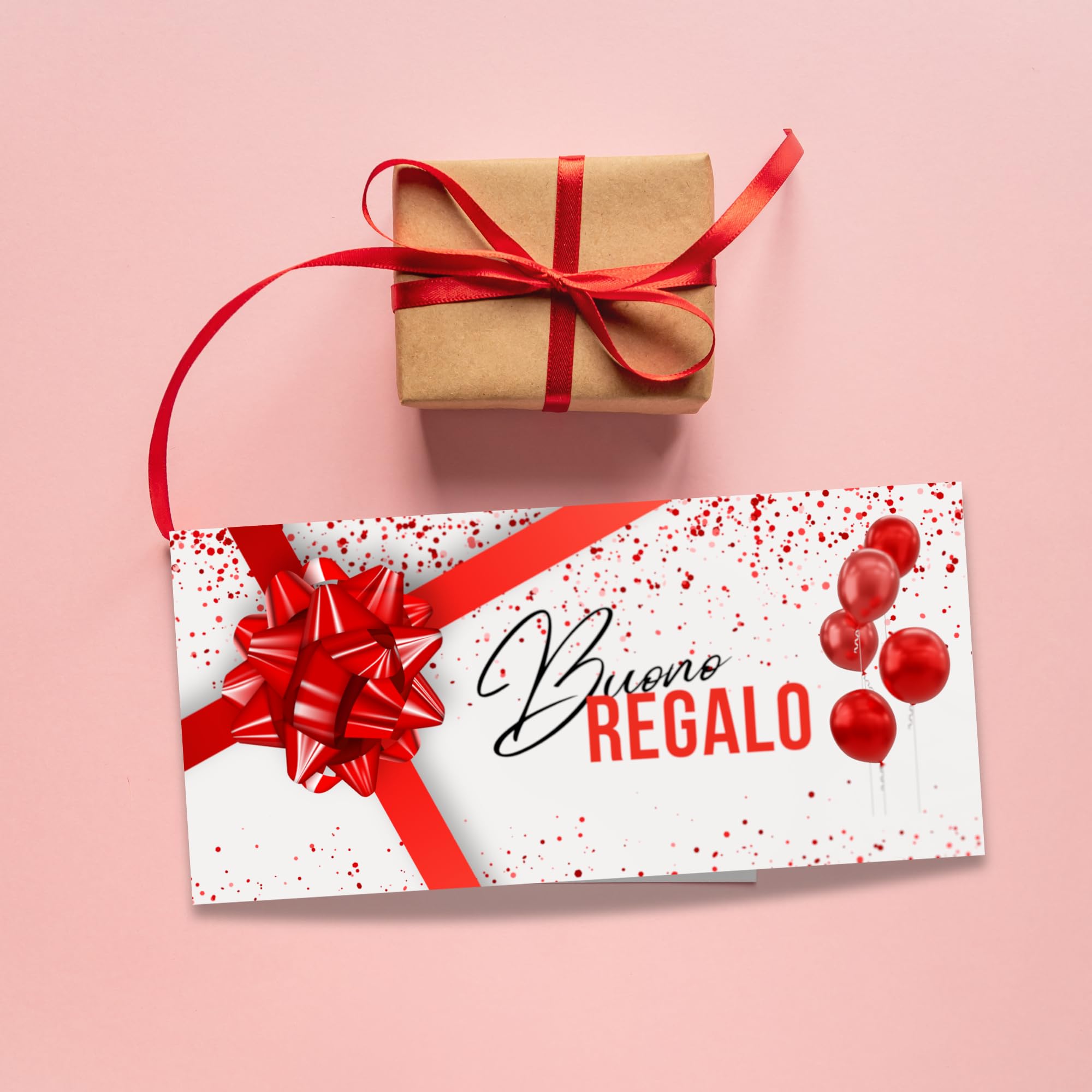 hOmty Cupones de regalo de tarjeta de regalo personalizables | Vales de regalo para esteticistas, ropa, peluquería | Cupones y cupones personalizables (rojo con sobres)